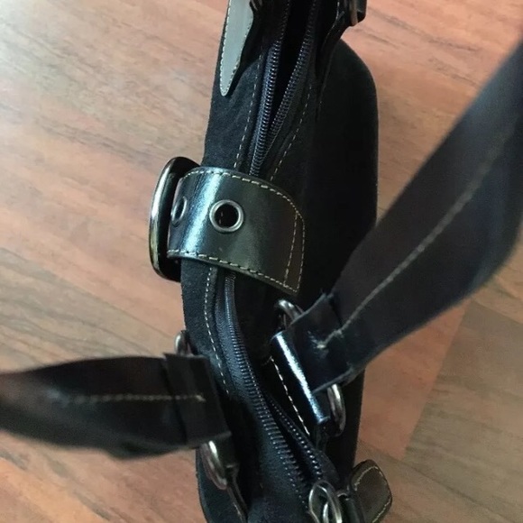 Charles David By Nathalie M. Black Purse Suede - Picture 2 of 7